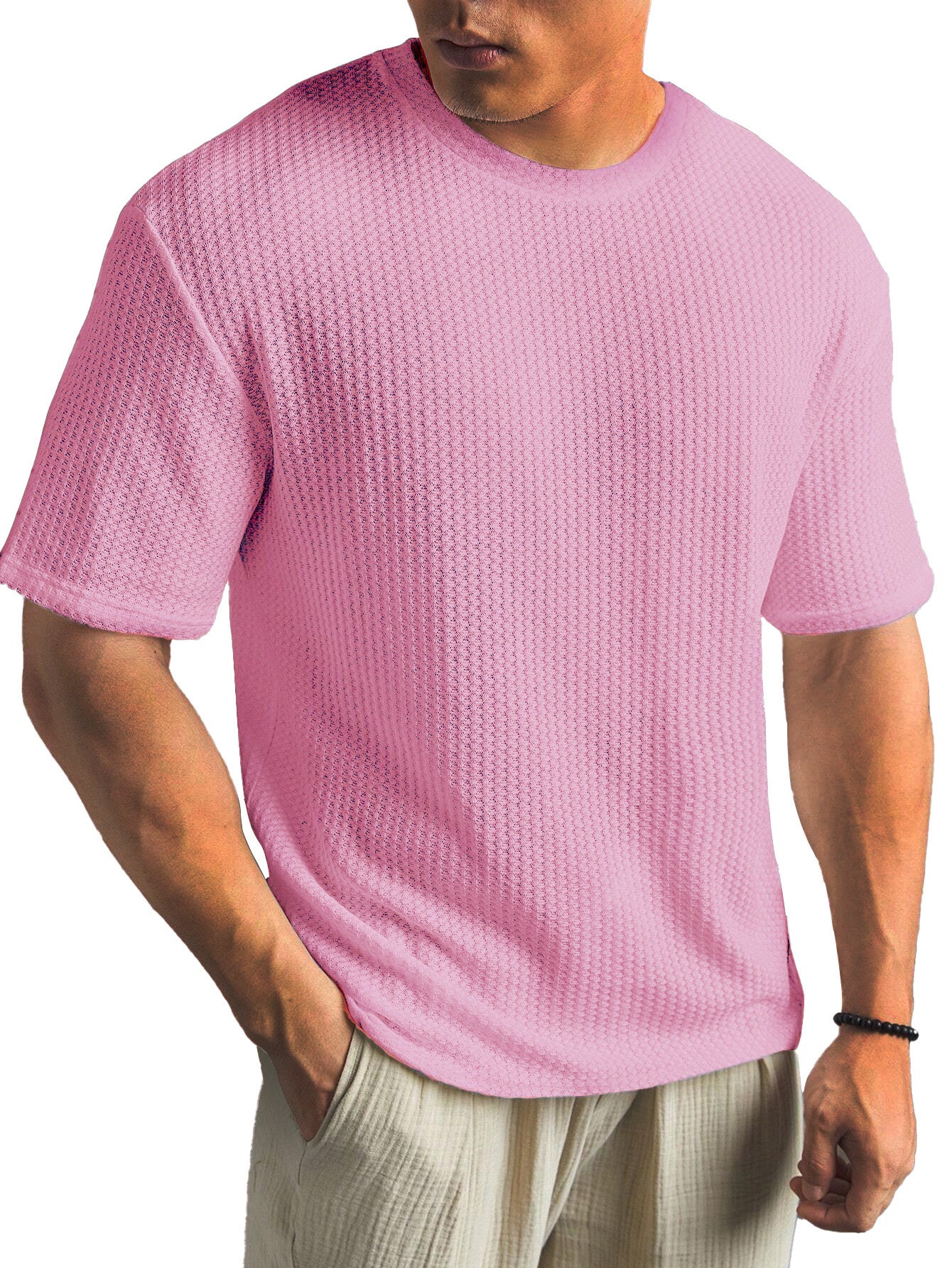 Casual Versatile Solid Color Men's Summer T-shirt